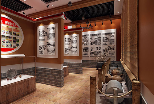茶山镇传统韵味十足的中式展厅设计效果图
