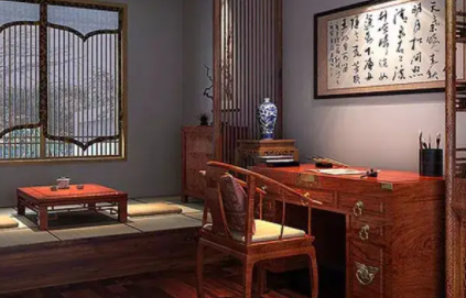 茶山镇书房中式设计美来源于细节